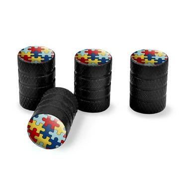 Autism Awareness Diversity Puzzle Pieces Tire Rim Wheel Aluminum Valve Stem Caps