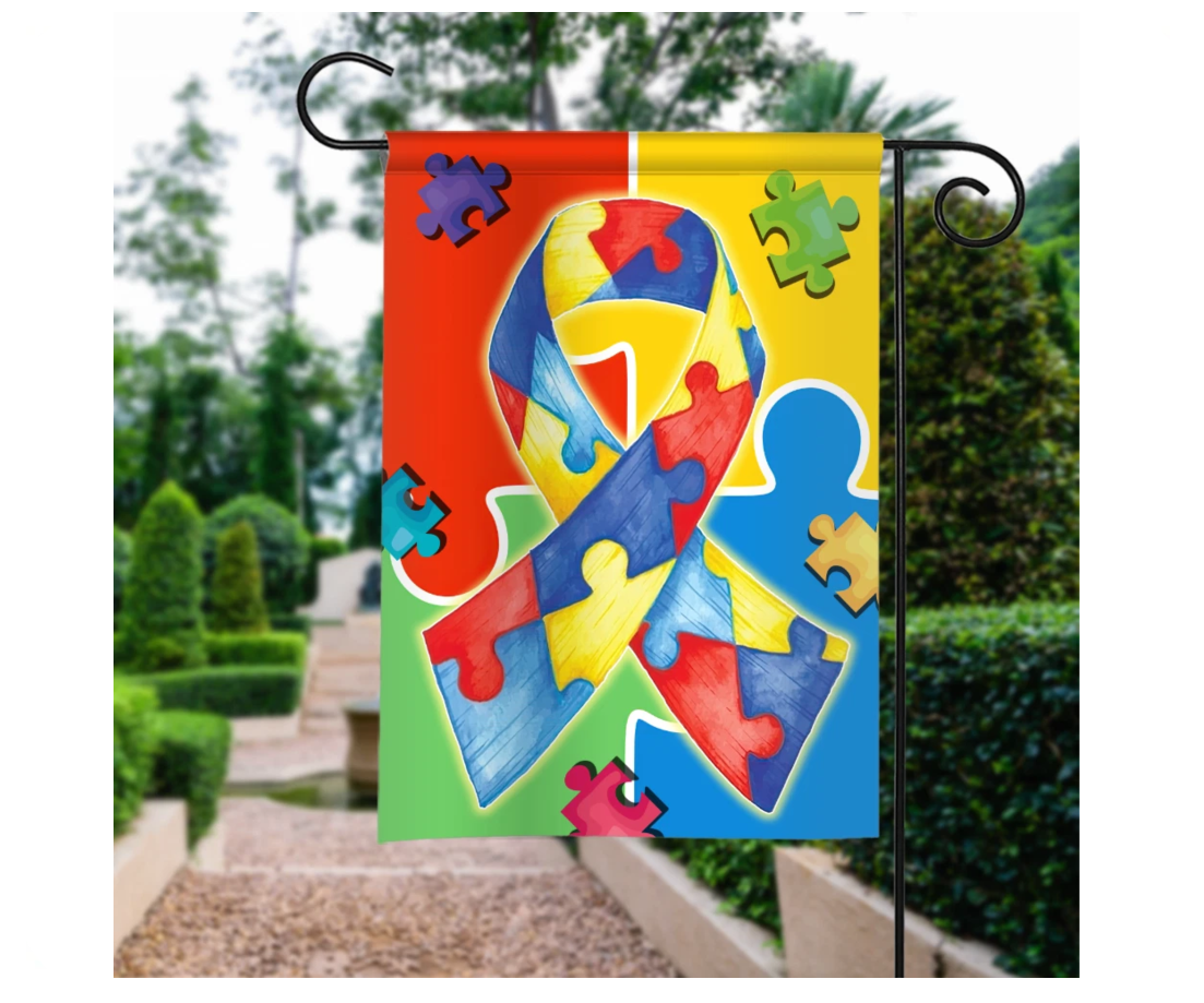 Autism Awareness Flag Autism Puzzle Pieces Flag Autism Ribbon Flag ...