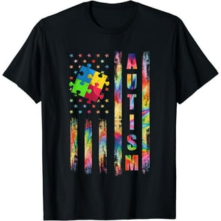 Autism Awareness Shirt For Mom Dad Men Women: American Flag Autism Awareness Shirt For Mom Dad Men Women: American Flag