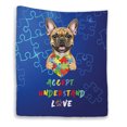 thumbnail image 1 of Autism Awareness French Bulldog Accept Understand Love Quilt Blanket Dog Lover Gifts Cozy Comforter Throw Blanket - 12003, 1 of 5