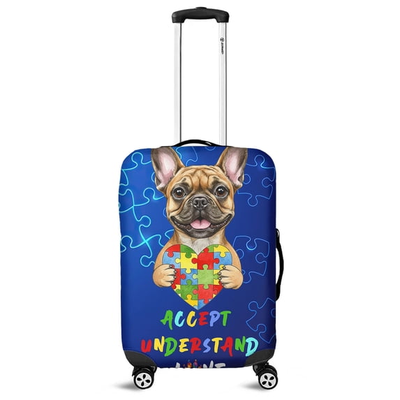 Autism Awareness French Bulldog Accept Understand Love Travel Luggage Cover Dog Lover Gifts Suitcase Dust Protective Decor - 12003