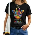 thumbnail image 1 of Autism Awareness Giraffe T-Shirt for Women – It’s OK to Be Different Tee, Neurodiversity Support Shirt, Puzzle Piece Heart Design, Inspirational Inclusive Message, Support Autism Acceptance, 1 of 3
