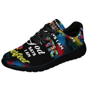 Autism Awareness God Says I Am Perfect Shoes Sneakers for Women Men Black Size 9