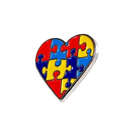 Autism Awareness Heart Puzzle Pieces Lapel Hat Pins Raise Awareness PPM7302 (Dozen Pins)