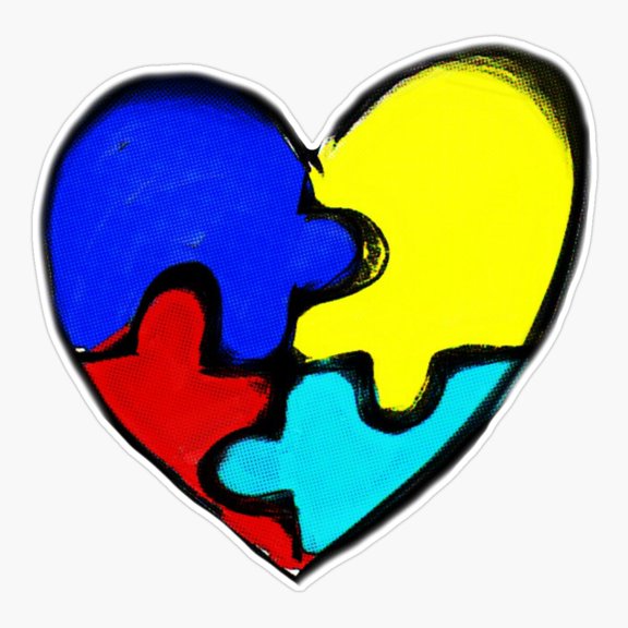 Autism Awareness Heart Support Sticker