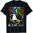 thumbnail image 1 of Autism Awareness I Am His Voice Mom And Son He Is My Heart T-Shirt, 1 of 5