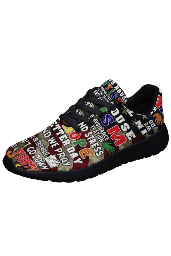 Autism Awareness In This House We Do Shoes Sneakers for Women Men Black Size 7