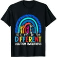 thumbnail image 1 of Autism Awareness It's Ok To Be Different Leopard Rainbow T-Shirt, 1 of 4