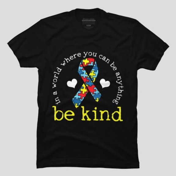 Autism Awareness Kindness Ribbon Heart with a Medical and a Science T-Shirt M2980862, Up to Size 5XL