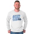 thumbnail image 1 of Autism Awareness Long Sleeve Tees Shirts T-Shirts Autism Touches Us All Awareness Puzzle Piece Run Walk Team, 1 of 2