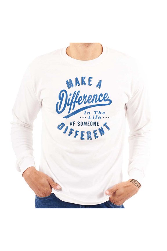 Make a Difference Autism Awareness Long Sleeve TShirt Men Women Brisco Brands S