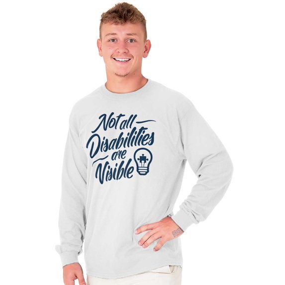 Autism Awareness Long Sleeve Tees Shirts T-Shirts Not All Disabilities Are Viable | 5K Team