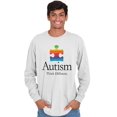 thumbnail image 1 of Autism Awareness Long Sleeve Tees Shirts T-Shirts Puzzle Piece Think Different Run Walk, 1 of 2