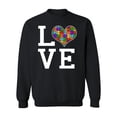thumbnail image 1 of Autism Awareness Love Heart Crewneck Sweatshirt, 2XL, Black (Multicolor), 1 of 2