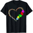 thumbnail image 1 of Autism Awareness Love Heart Puzzle Piece Gift Men Women T-Shirt, 1 of 4