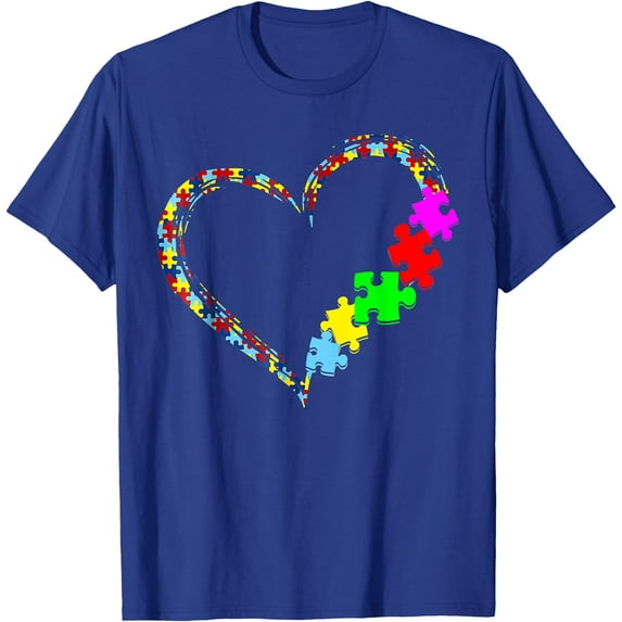 Autism Awareness Love Heart Puzzle Piece Gift Unisex T-Shirt for Men Women Kids Toddler