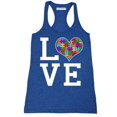 thumbnail image 1 of Autism Awareness Love Heart Women's Tank Top, M, H. Royal (Multicolor), 1 of 2