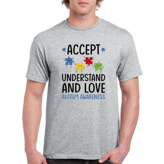 Autism Awareness Love T-Shirt Men -Smartprints Designs, Male Small
