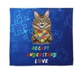 thumbnail image 1 of Autism Awareness Maine Coon Accept Understand Love Tapestry Cat Lover Kitten Owner Gifts Wall Hanging Backdrop Home Decor - 12003, 1 of 5