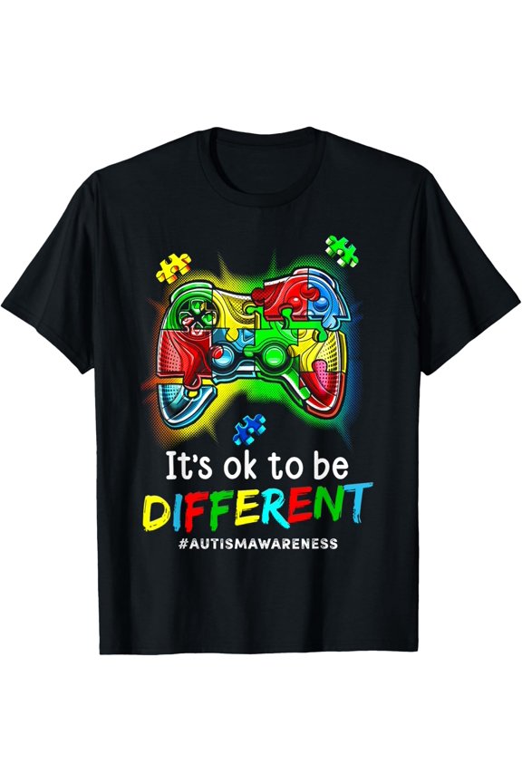 Autism Awareness Men Boys Autism Video Game Month T-Shirt