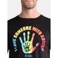 thumbnail image 1 of Autism Awareness Men's Hand Print Graphic Tee with Short Sleeves, Sizes XS-2XL, 1 of 4