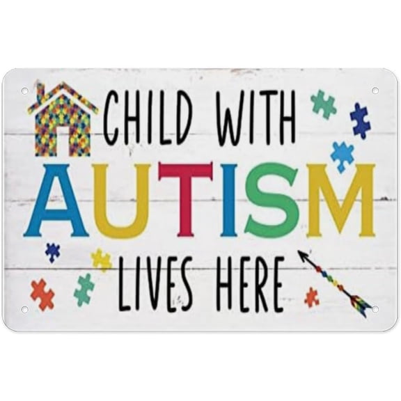 Autism Awareness Metal Tin Sign Rustic Home Dcor Safety Plaque Door Hanger 8x12 Inch