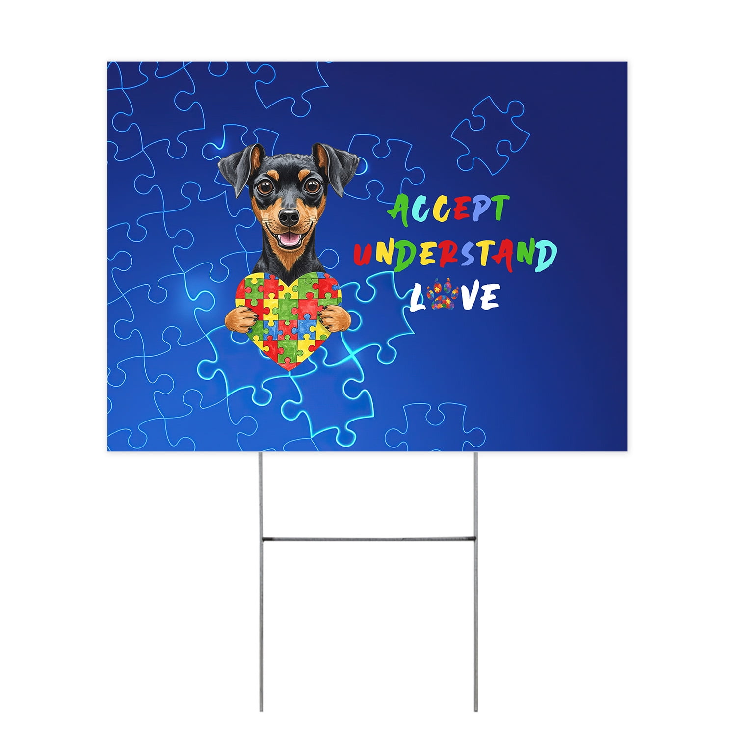 Autism Awareness Miniature Pinscher Accept Understand Love Yard Sign ...