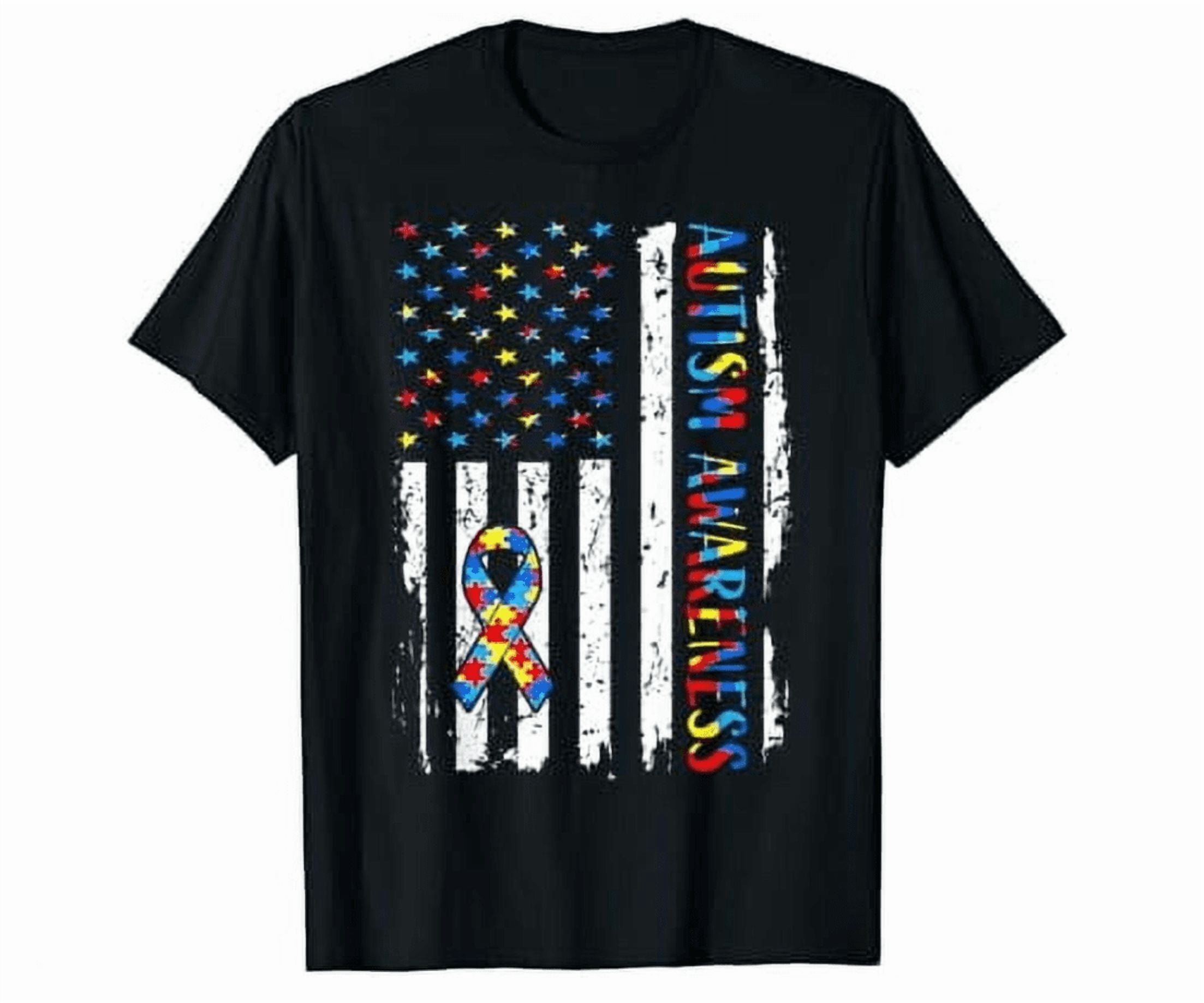 Autism Awareness Mom Dad Usa Flag Autistic Awareness Autism Shirt