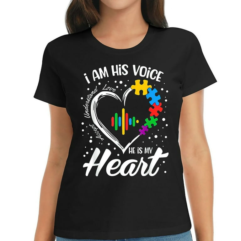 I Am His Voice He Is My Heart T Shirt Autism Awareness Moms I Am His Voice He Is My Heart T Shirt Autism Awareness Moms