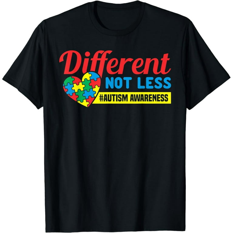 Retro Distressed Autism Awareness Different Not Less T-Shirt Retro Distressed Autism Awareness Different Not Less T-Shirt