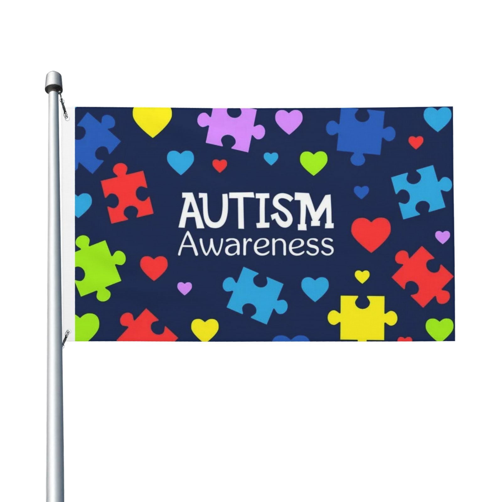 Autism Awareness Month Flag Outdoor Flag Double Sided Banner Fade Proof ...