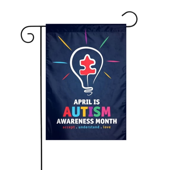 Autism Awareness Month Garden Flag Decoration Yard Farmhouse Double Sided Holiday Party Outdoor Camping Decor Flags 12x18in