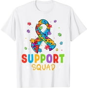 Autism Awareness Month Ribbon Support Squad Womens Kids T-Shirt