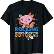 Autism Awareness Month Rocking to a different tune Axolotl T-Shirt