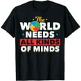 thumbnail image 1 of Autism Awareness Month The World Needs All Kinds Of Minds T-Shirt, 1 of 4