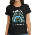 thumbnail image 1 of Autism Awareness Not A Choice Acceptance Is Men Women Kids T-Shirt Black, 1 of 5