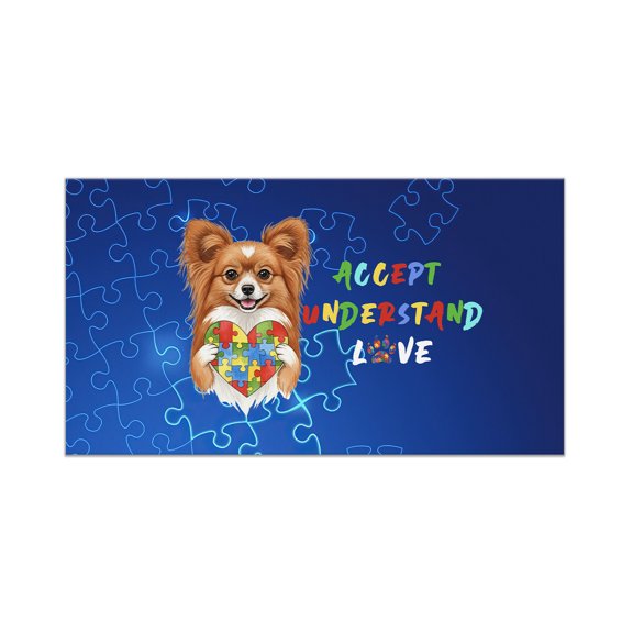 Autism Awareness Papillon Accept Understand Love Doormat Pap Butterfly Dog Lover Indoor Outdoor Welcome Mat - 12003