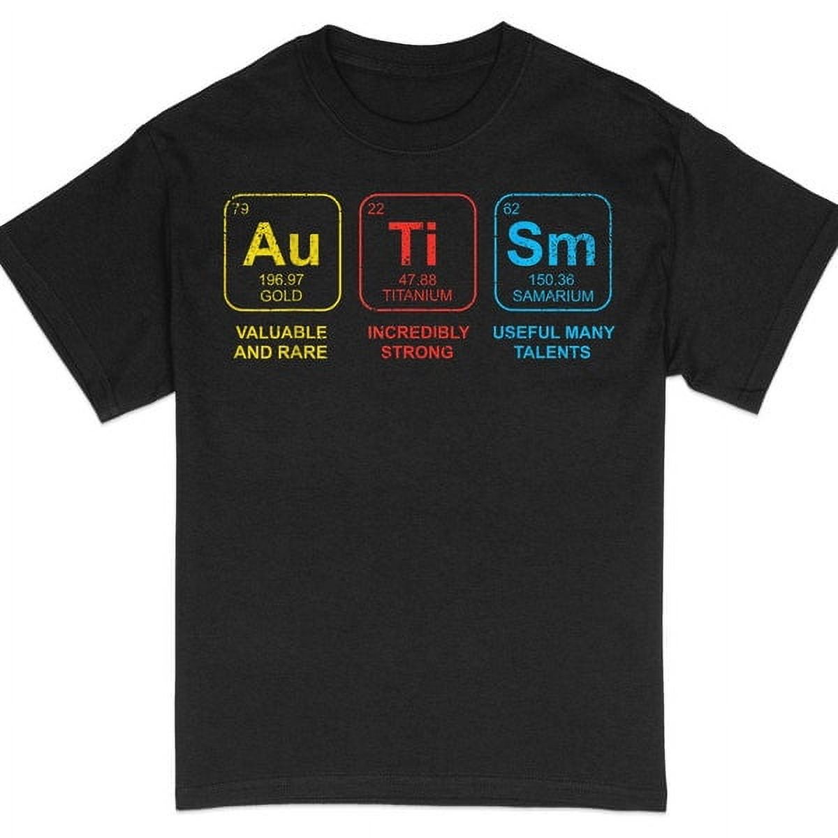 Autism Awareness Periodic Table Elements TShirt, Gold Titanium