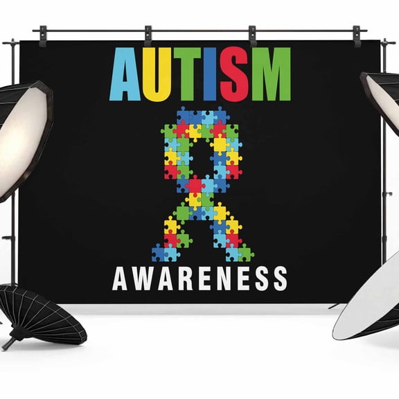 Autism Awareness Photography Backdrop 7x5FT, Colorful Blocks Photo Backdrops, Background for Photography Studio Photo Studio Background, Back Drop for Photoshoot