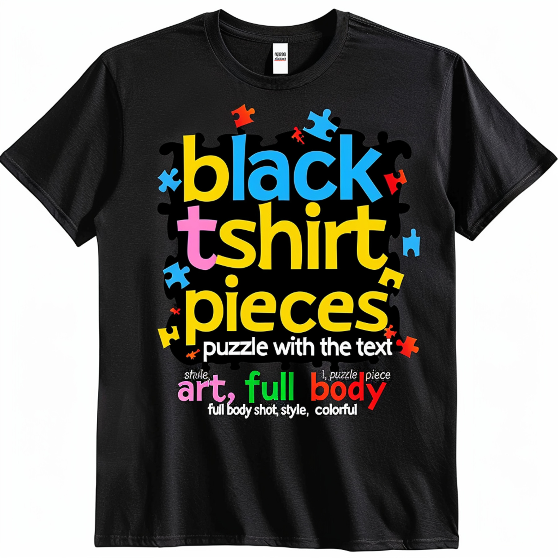 Autism Awareness Piece Design Black TShirt Unique Colorful and ...