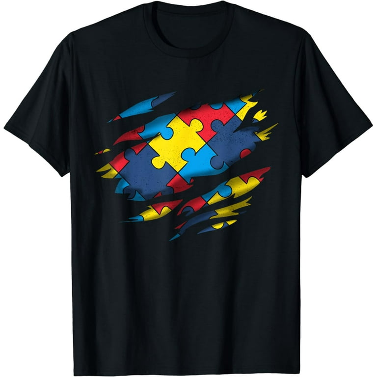 Autism Puzzle Piece Super Hero T-Shirt Autism Gifts Autism Puzzle Piece Super Hero T-Shirt Autism Gifts