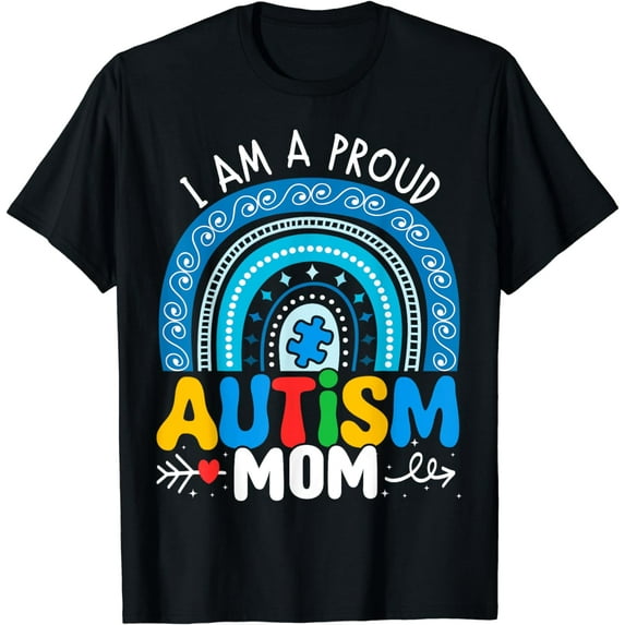 Autism Awareness Proud Autism Mom Rainbow Puzzles T-Shirt