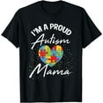 thumbnail image 1 of Autism Awareness Proud Mom Puzzle Heart Cool Parent Gifts T-Shirt, 1 of 4