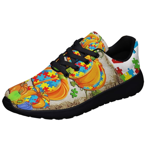 Autism Awareness Pumpkin Shoes Sneakers for Women Men Black Size 11.5