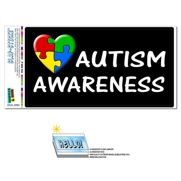 Autism Awareness - Puzzle Heart SLAP-STICKZ(TM) Premium Sticker