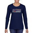 thumbnail image 1 of Autism Awareness Puzzle | Autism Is Not A Disablity Itâ€™s A Different Abilty Inspirational Christian Womens Graphic Long Sleeve T-Shirt, Navy, X-Large, 1 of 5