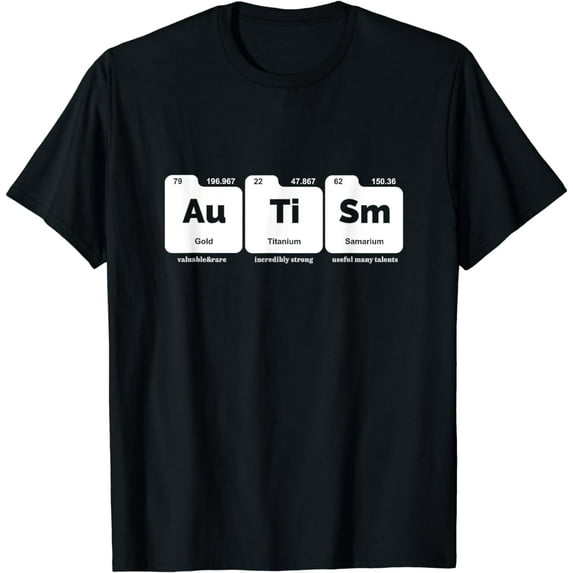 Autism Awareness Puzzle Periodic Table Elements Funny T-Shirt