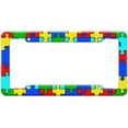 thumbnail image 1 of Autism Awareness Puzzle Piece Pattern License Plate Frame, 1 of 1