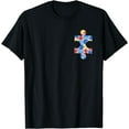 thumbnail image 1 of Autism Awareness Puzzle Piece Pocket Shirt Autistic Gift T-Shirt, 1 of 4