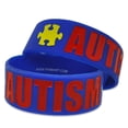 thumbnail image 1 of Autism Awareness Puzzle Piece Wide Rubber Silicone Bracelet - 50 Pack, 1 of 3